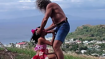 Hairy monster cock gets worshipped in the great outdoors